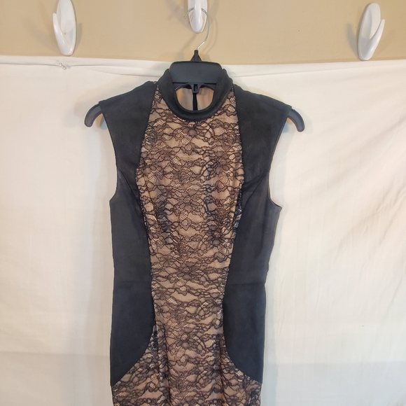 Haute Hippie Women's 2 Silk Suede Blend Lace Sleeveless Long Maxi Dress New Tags - Picture 3 of 7